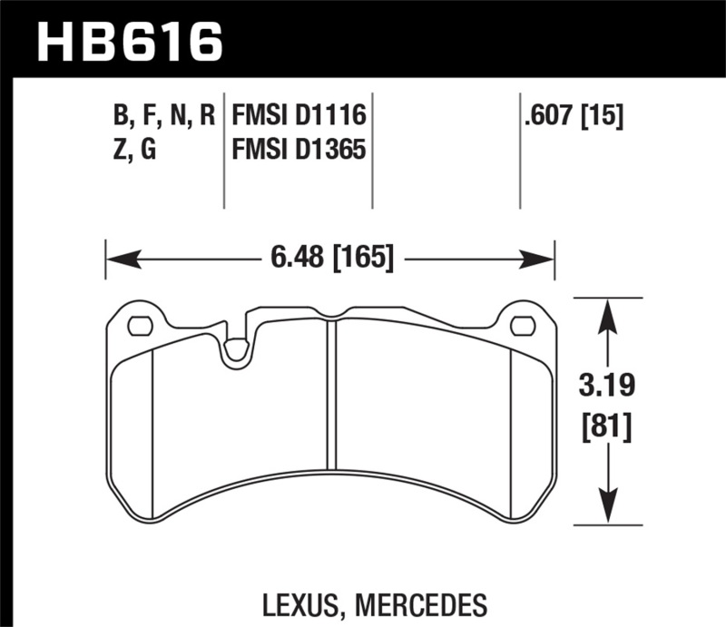 Lexus IS F Brake Pads - Front - Hawk Performance - HPS Street - `08-`09